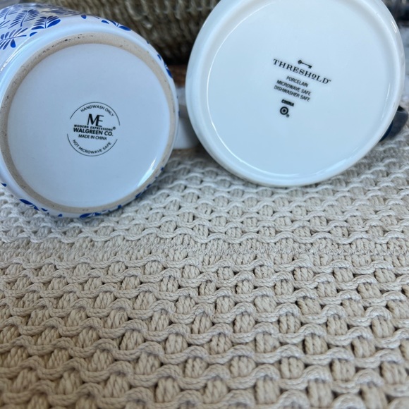 Blue and White Coffee‎ Mugs Threshold Porcelain and Modern Expressions - Picture 2 of 14